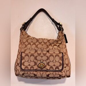 Authentic Y2K Coach Legacy Courtenay Signature Hobo Bag - Khaki/Mahogany